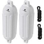 2-Pack Twin Eye Ribbed Boat Fenders 6.5 x 23-Inch, White