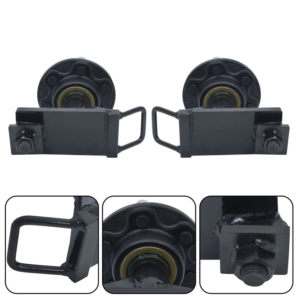 Set of 6.5 Lug Shipping Container Wheels and Bolt-On Spindle Kit