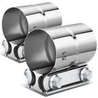 2X 2" Lap Joint Exhaust Band Clamp for Universal Muffler Pipe