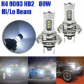 2 x H4 9003 HB2 60W 1800LM LED Headlight Lamp Globes Hi-Lo Beam for Vehicle