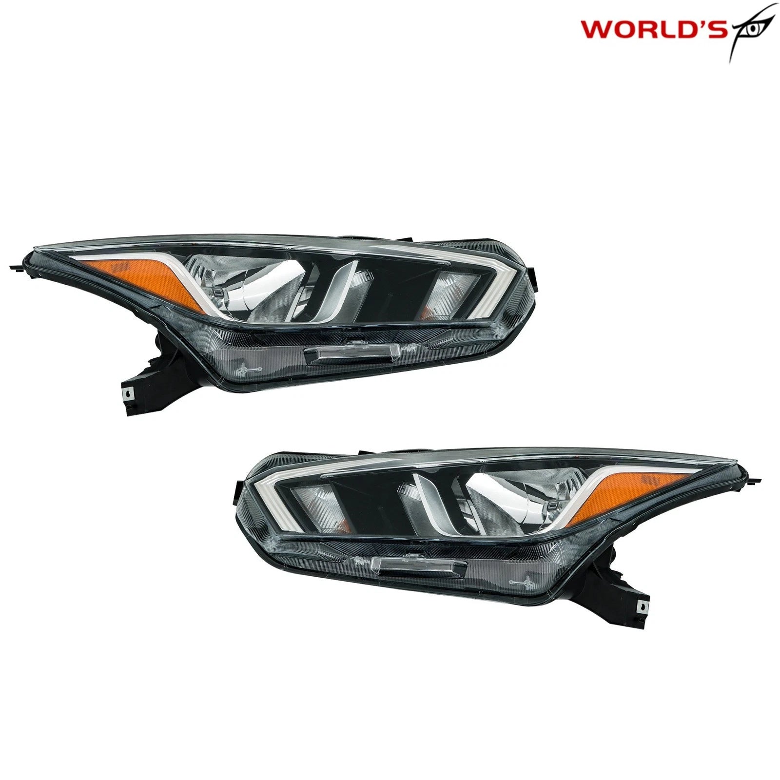Set of 2 Halogen Headlamps for Nissan Versa (2020–2021) Chrome
