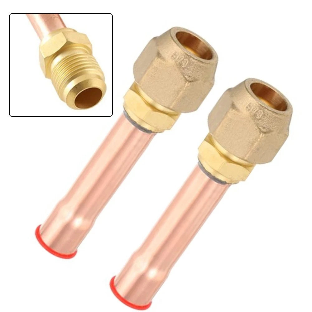 2X Brass Flare Pipe Connectors for HVAC and Refrigeration (58 Inch)