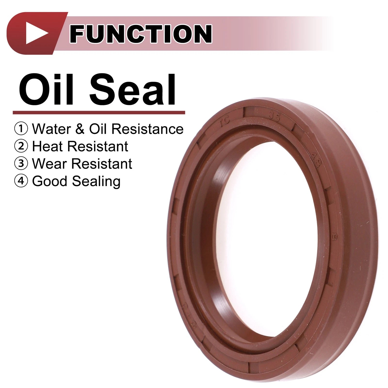 Set of 2 Oil Seal Rotary Shaft Seal FKM Rubber 35x48x8mm