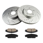 Front Drilled Slotted Brake Rotors and Ceramic Pads for Acura RSX (2002–2006)