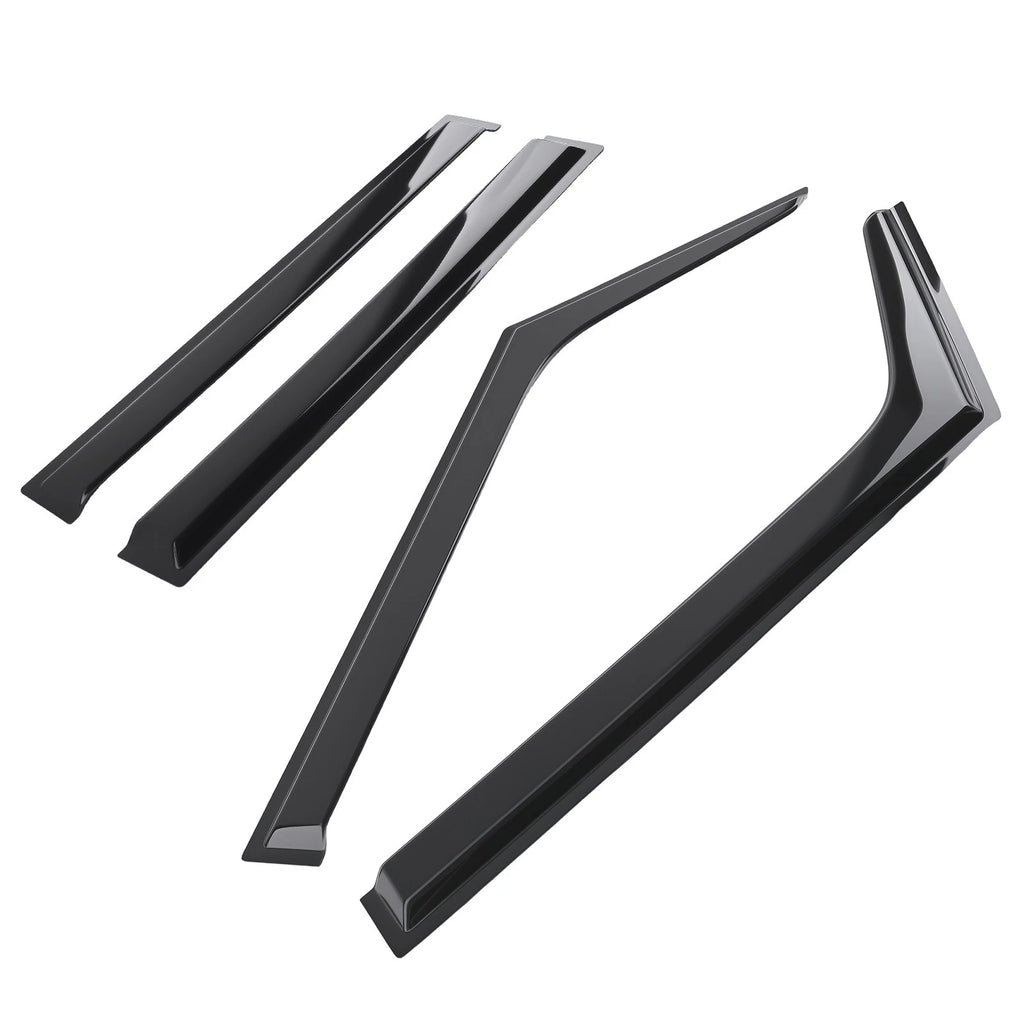 Side Window Rain Deflector Set of 4 for Jeep Wrangler (2007–2017) Black