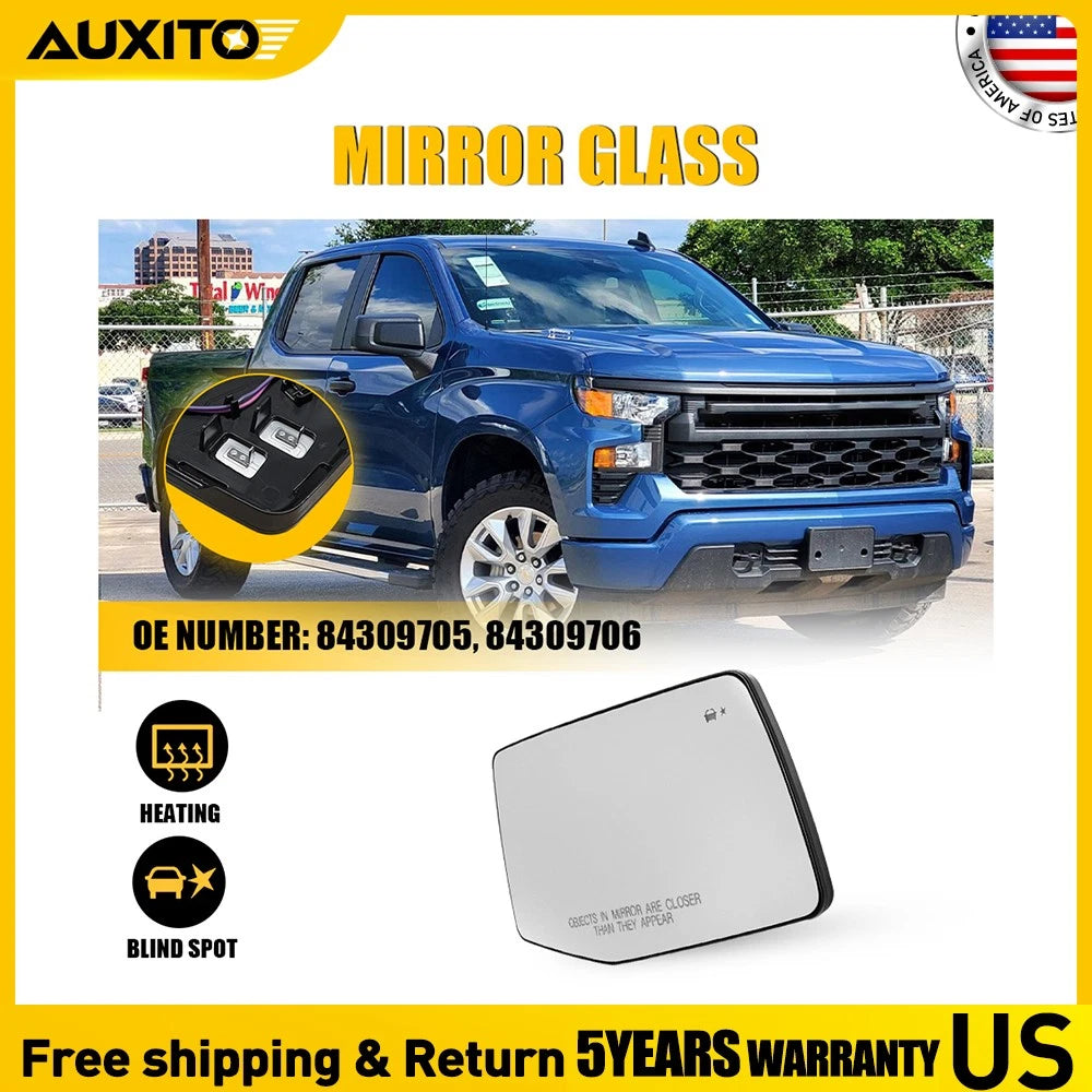 Heated Mirror Glass for Chevrolet Silverado (2019–2024) OE 84309705 84309706