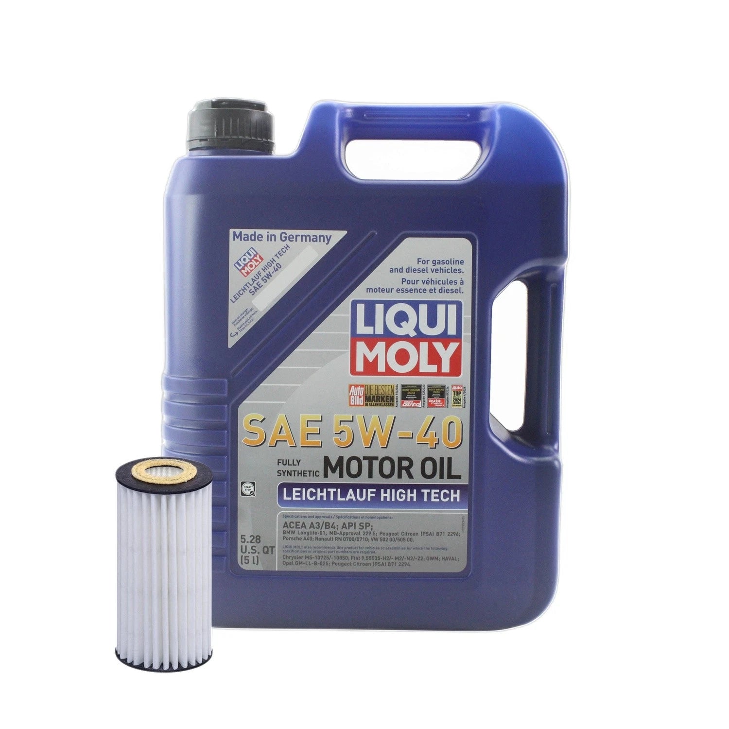 5L Liqui Moly Leichtlauf 5W40 Oil Change Kit for Audi CYNB (2008–2015)