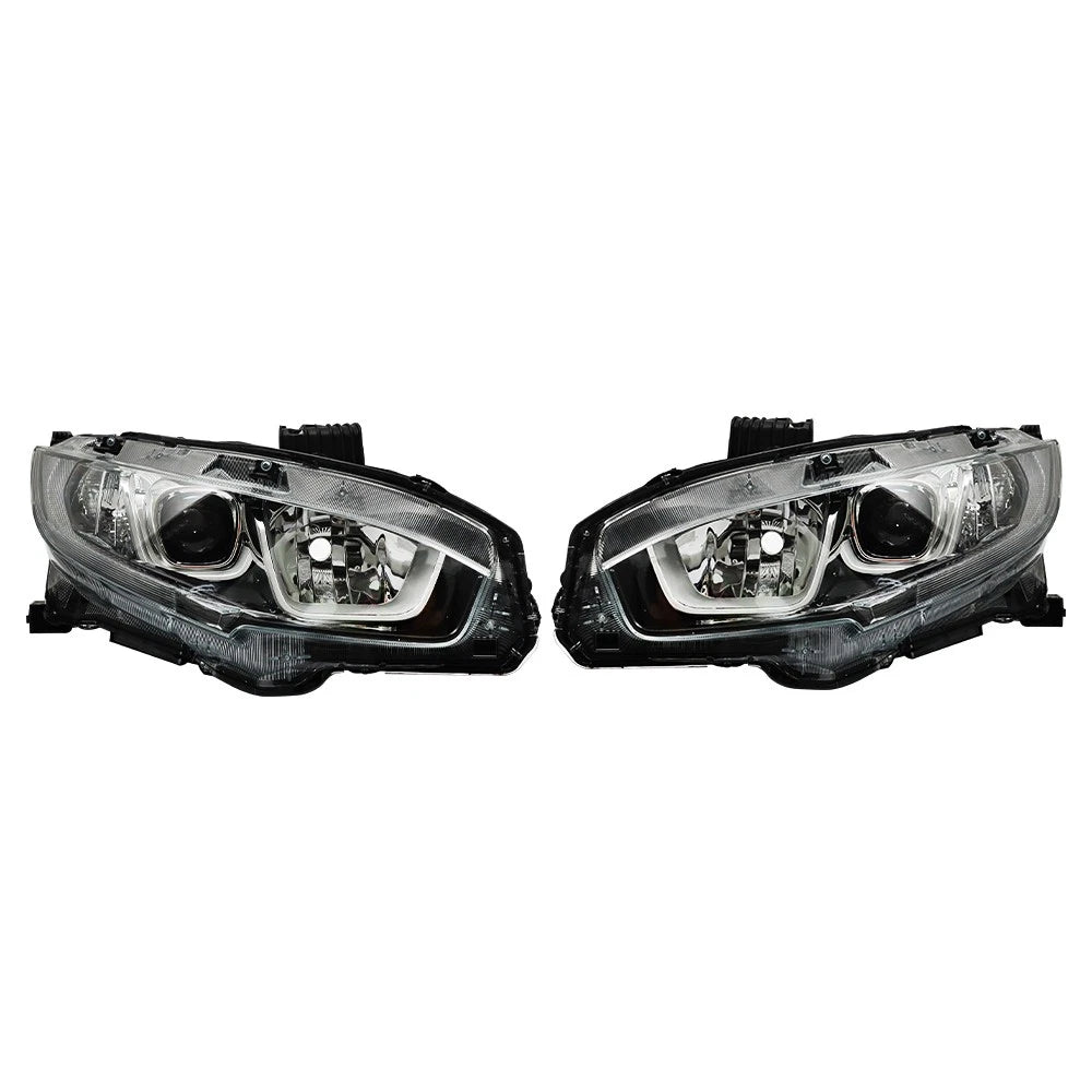 Set of 2 Halogen Headlights with DRL for Honda Civic (2016–2020)