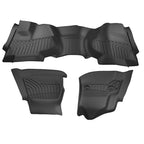 Set of 2 Black Floor Mats Liner for Silverado 1500 Double Cab (2014–2018)