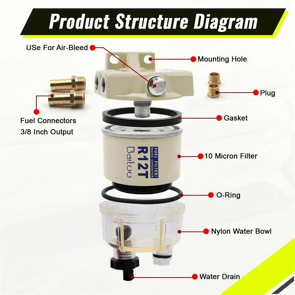 R12T Marine Spin-on Fuel Filter/Water Separator