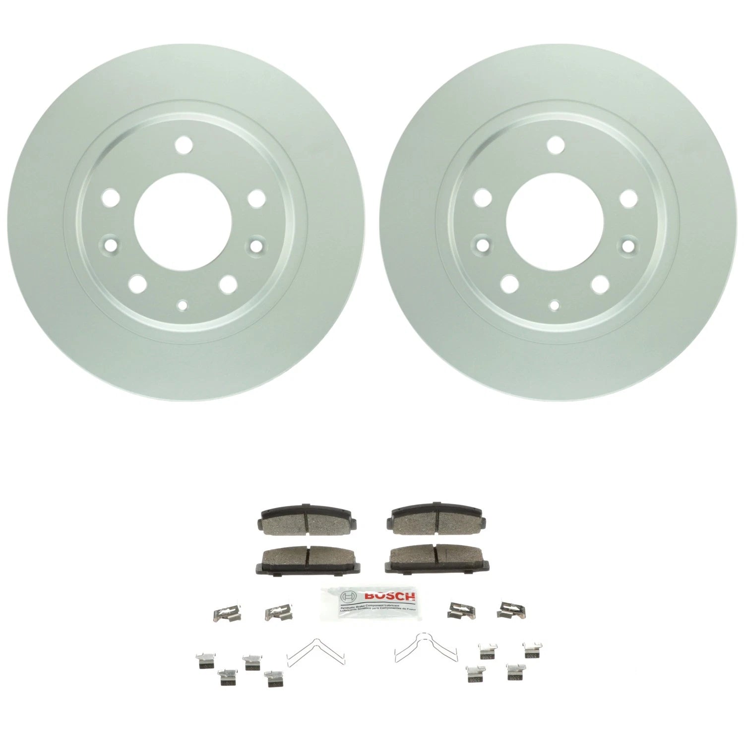 Bosch 2X Rear Quietcast Rotors & Ceramic Brake Pads for Mazda 6 (2003–2005)