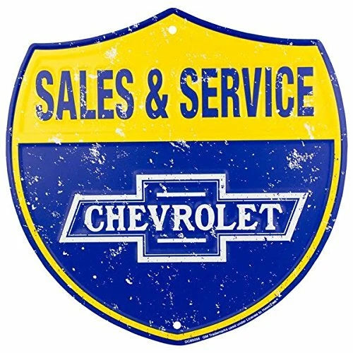 Chevrolet Shield Sign for Chevy (Blue Yellow)