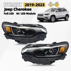 Full LED Headlight Assembly Pair for Jeep Cherokee (2019–2021)