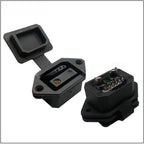 40A Black 2+6 Core Charging Socket Female with Comm Port for Electric Tricycles