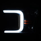 LED DRL Headlights for Ford F150 (2018–2020) - Black/Clear, Sequential Signal