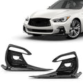 Fog Light Lamp Covers for Infiniti Q50 (2018–2020) Black Grille Bezels