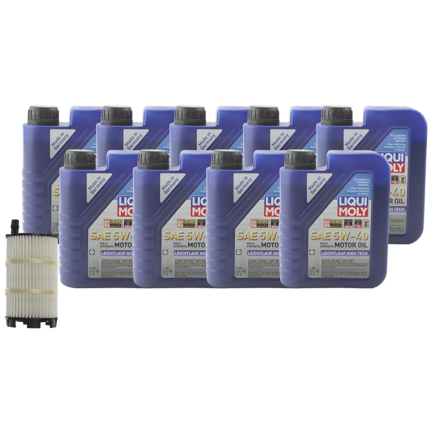 Liqui Moly Leichtlauf HighTech 5W40 Engine Oil Change Kit for Audi S5 R8 (2007–2023)
