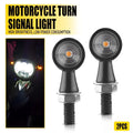 LED Bullet Turn Signals for Motorcycle (Amber, Black)