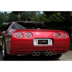 4pc Polished Stainless Steel Slotted Tail Light Grilles for 97-04 Chevy Corvette