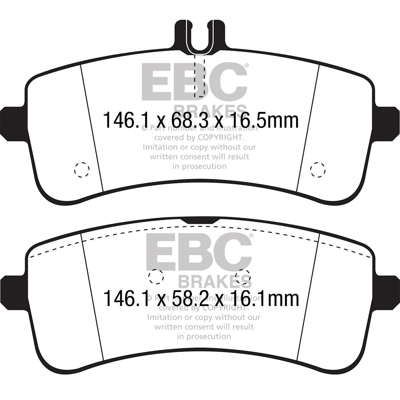 Set of 2 Brake Pads for BMW 540i, 530i, X6, X5