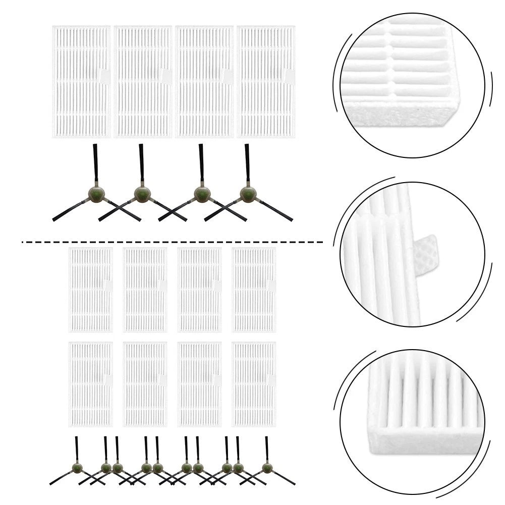 Side Brushes Filters Set for MAMNV T7S, JIKA T7S, Teendow T7S