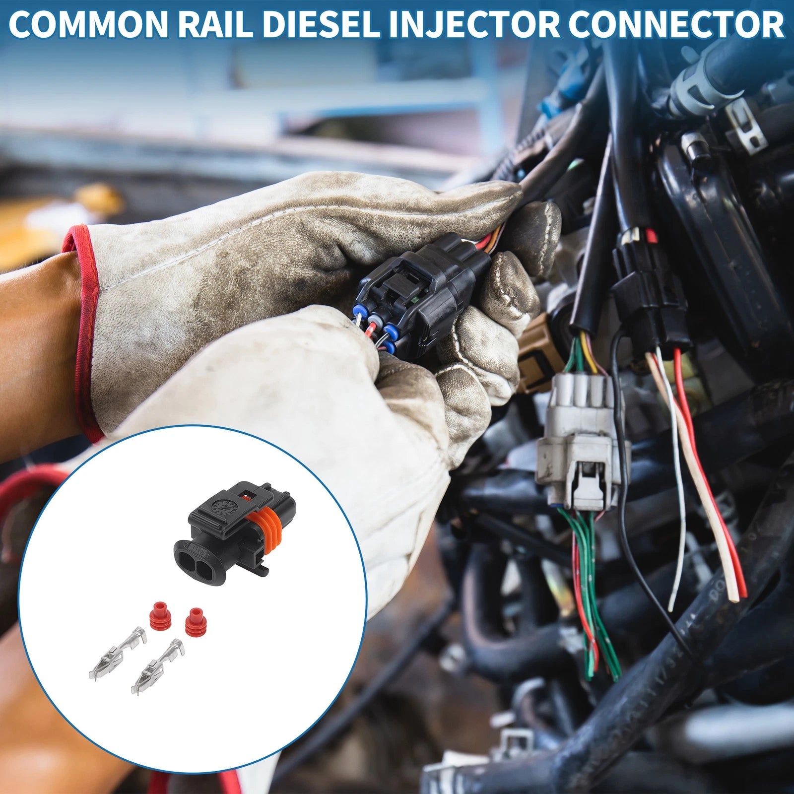 2 Pin Common Rail Diesel Injector Connector for Mercedes-Benz (No. 7703297953)