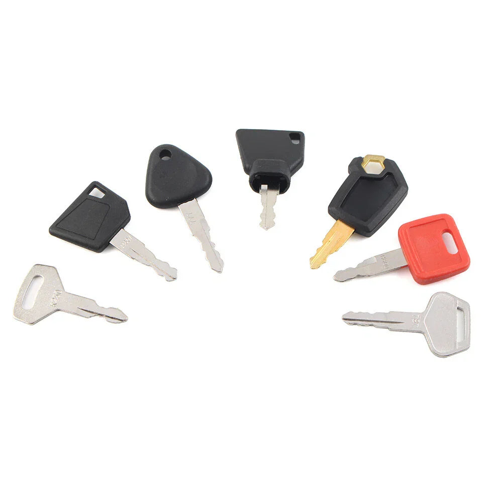 Ignition Key Set 7 x for Case, Komatsu, JCB