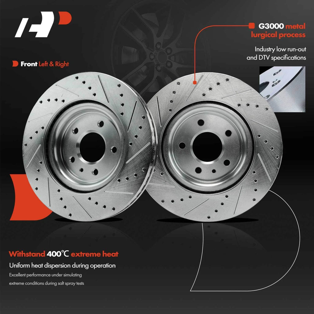 Set of 6 Drilled Rotors & Ceramic Brake Pads for Ford Explorer (2011–2021)