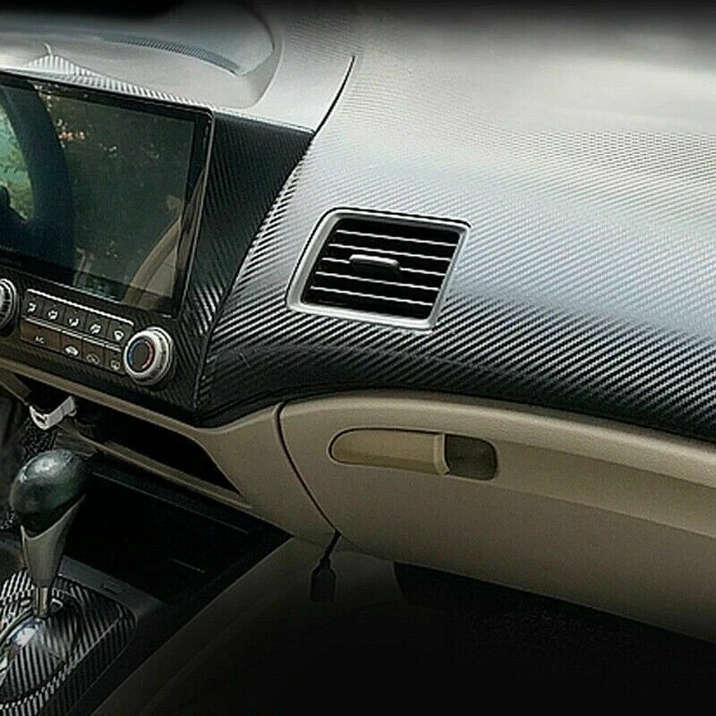 3D Carbon Fiber Pattern Car Interior Decals Trim for Civic (2006–2011)