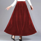 Set of 4 Casual Velvet High Waist A-Line Skirts for Women