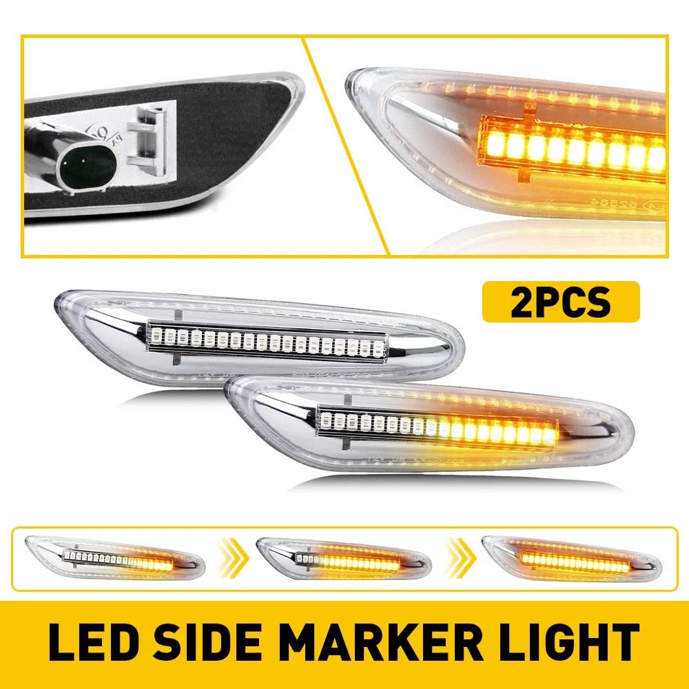 SMD LED Front Side Fender Marker Lights for BMW E90 E82 E92 E46 E83 E60 (2006–2013)