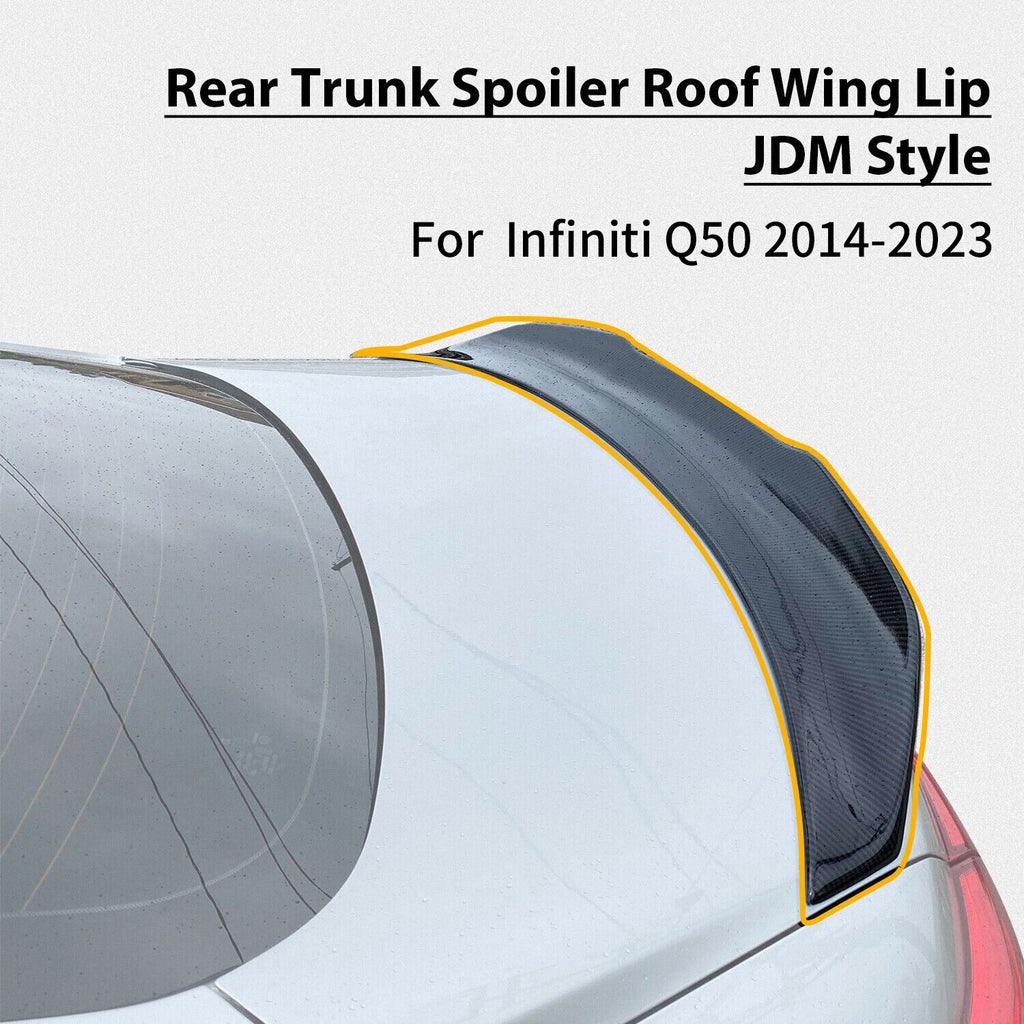 Rear Trunk Spoiler for Infiniti Q50 (2014–2024) Carbon Fiber PSM Style