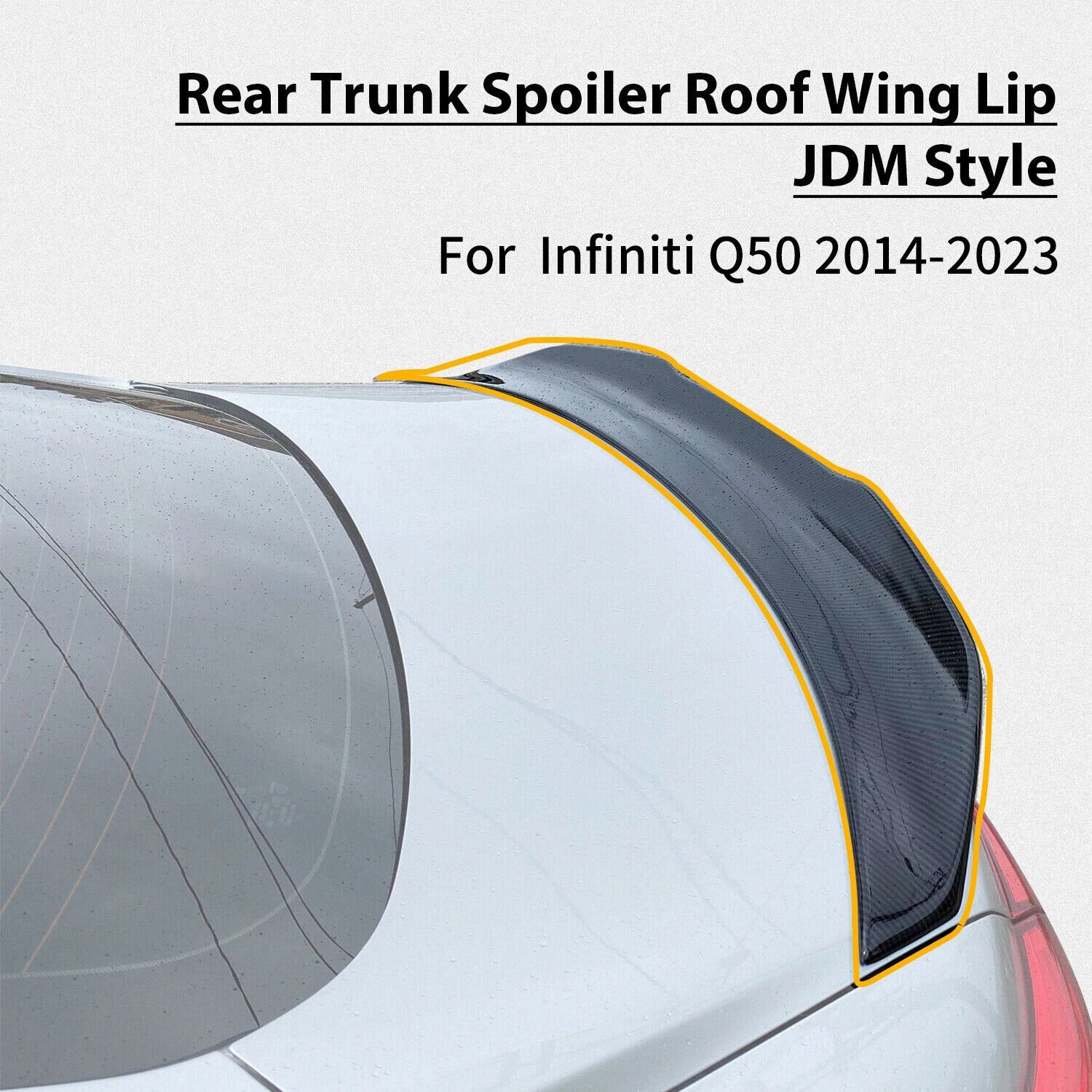 Rear Trunk Spoiler for Infiniti Q50 (2014–2024) Carbon Fiber PSM Style