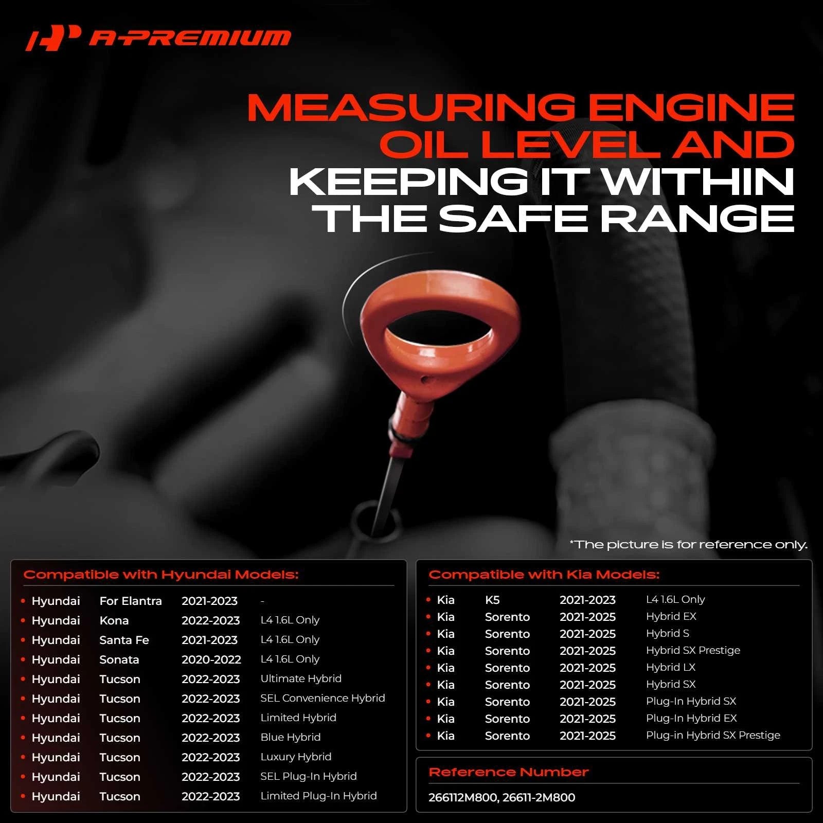 Engine Oil Dipstick for Hyundai Elantra Sonata Tucson Kia Sorento (2011–2023)