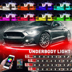Set of 4 RGB LED Light Strips for Under Car Underglow System