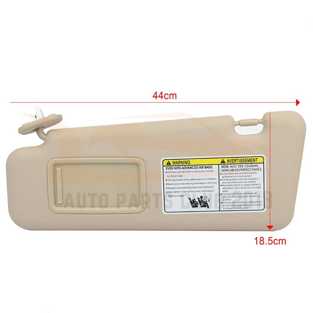 Set of 2 Beige Sun Visors for 2008–2013 Toyota Highlander with Sunroof