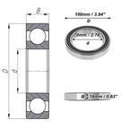 Deep Groove Ball Bearings 70x100x16mm for Scooter Skateboard (6914DDU)