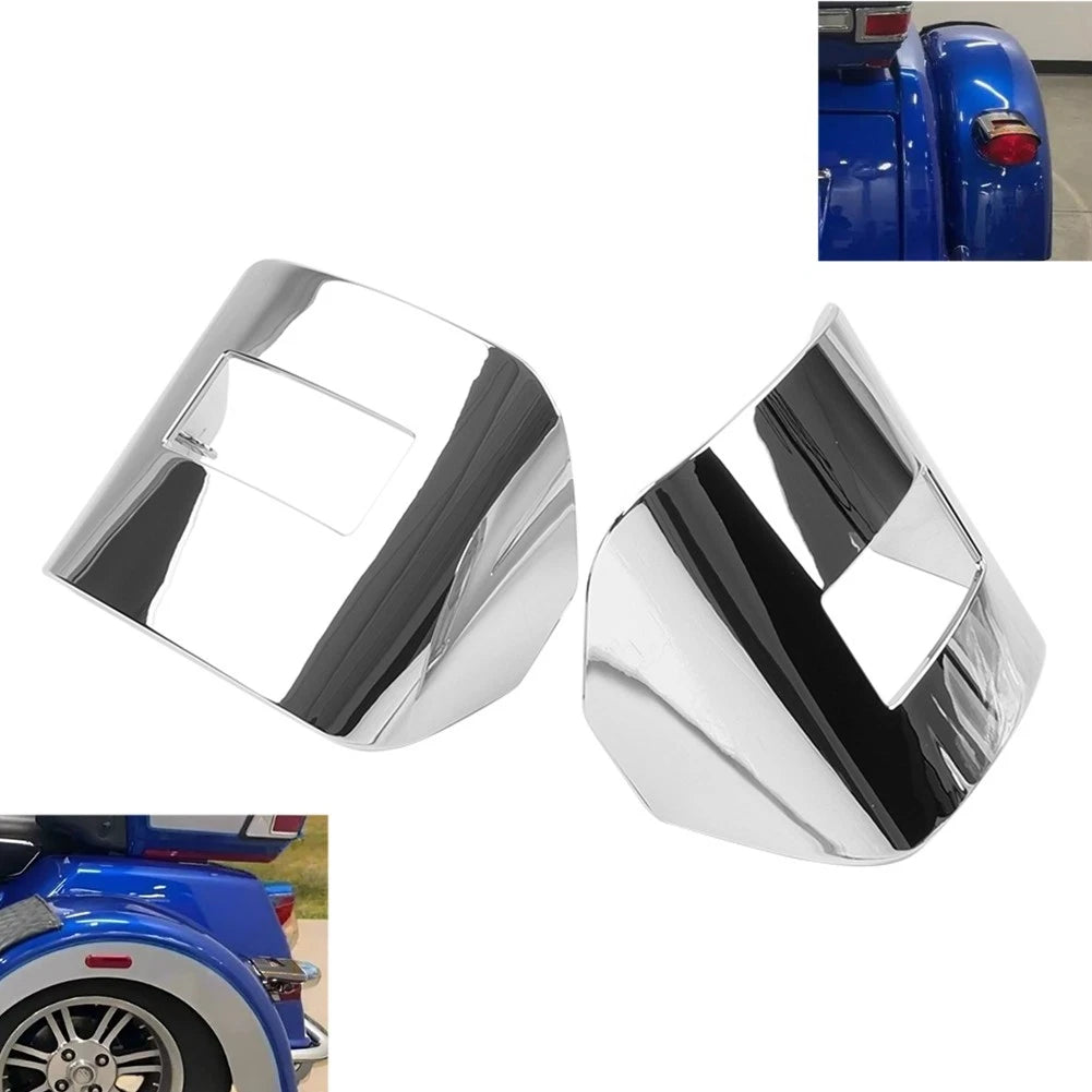 Tail Light Visor Covers for Harley Tri Glide FLHTCUTG, Street Glide FLHXXX (2014–2023) Chrome
