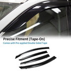 Set of 4 Window Deflectors for Ford Focus Sedan (2019) - Black Vent Visors