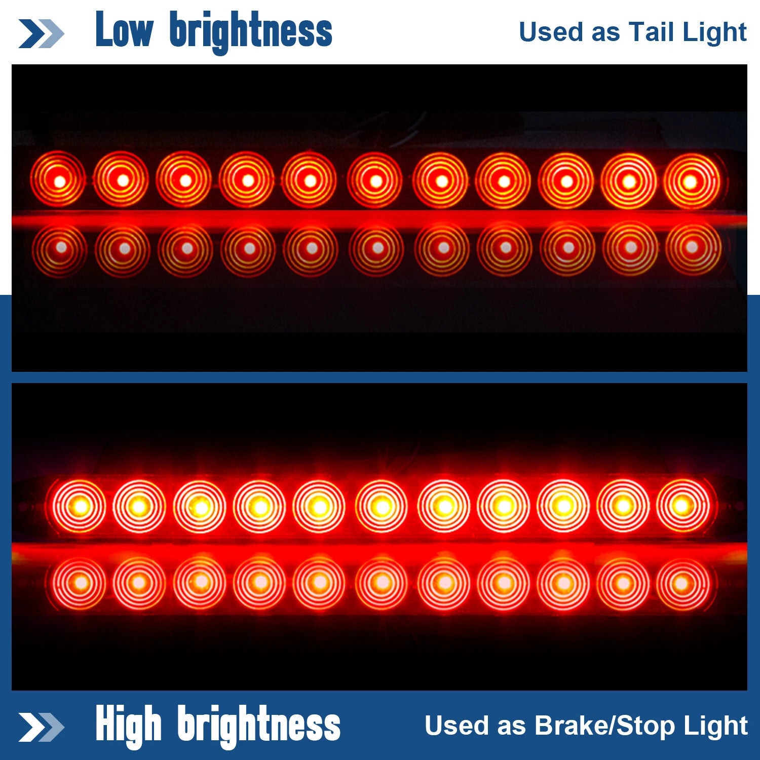 2X 15" LED Light Bar for Truck Trailer (11 LED)