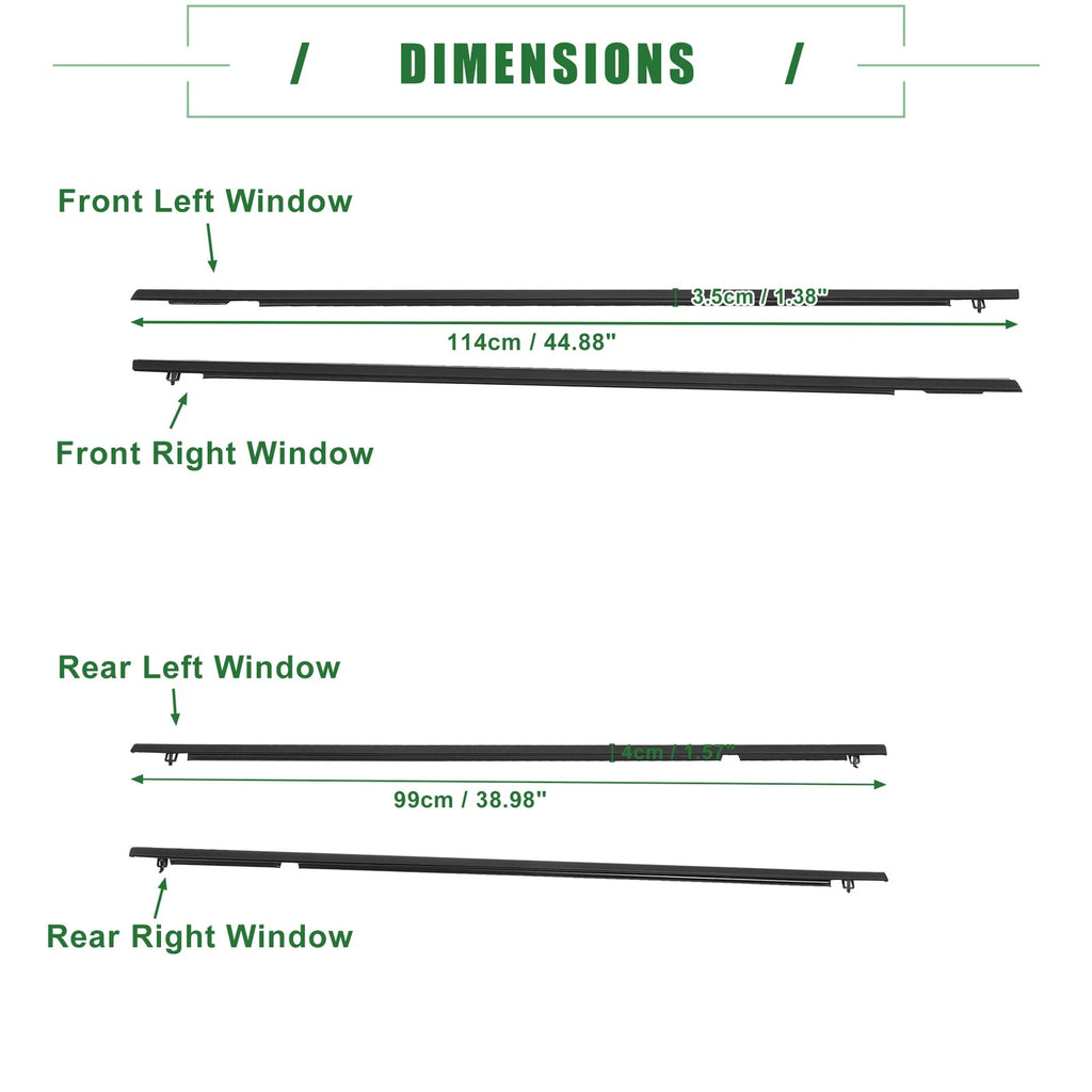 Set of 1 Weatherstrip Window Trim Seal for Honda Civic 