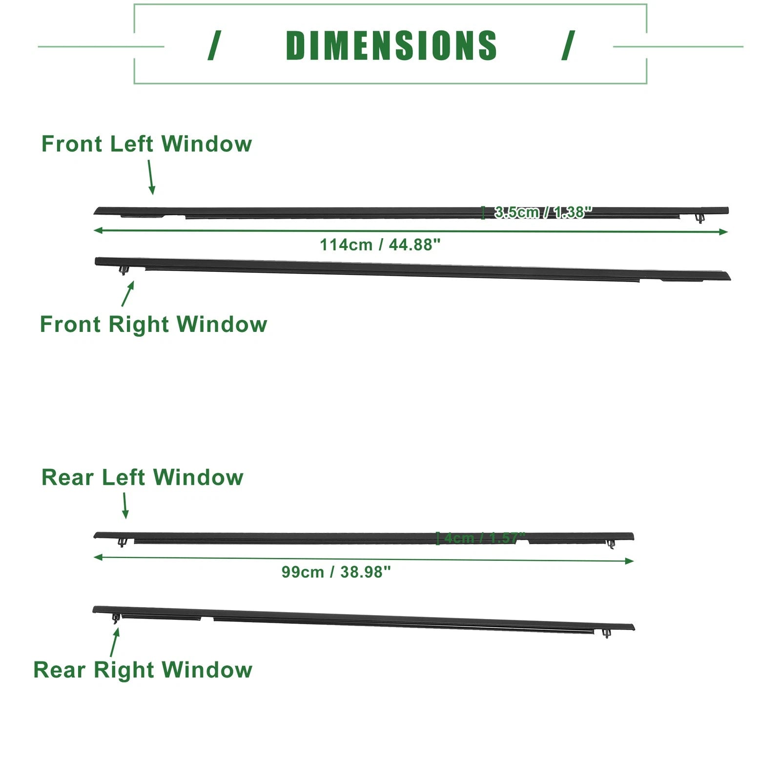 Set of 1 Weatherstrip Window Trim Seal for Honda Civic 