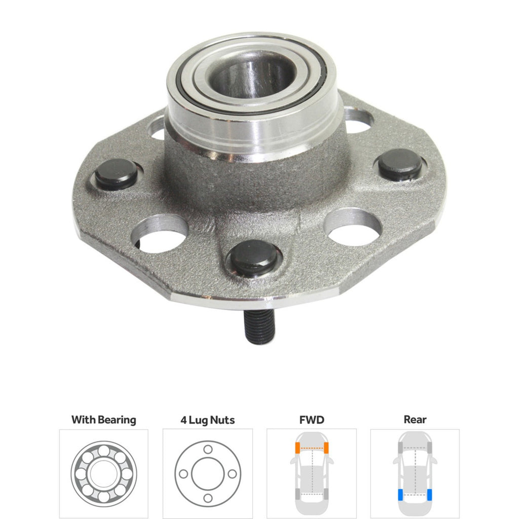 Wheel Hubs for Honda Accord (1998–2002) Rear 4 Lug with Bearing FWD