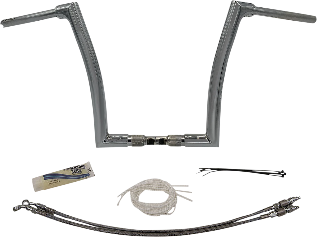 1-1/2" EZ Install Flat Top Handlebar Kit for Harley (Chrome) (609314)