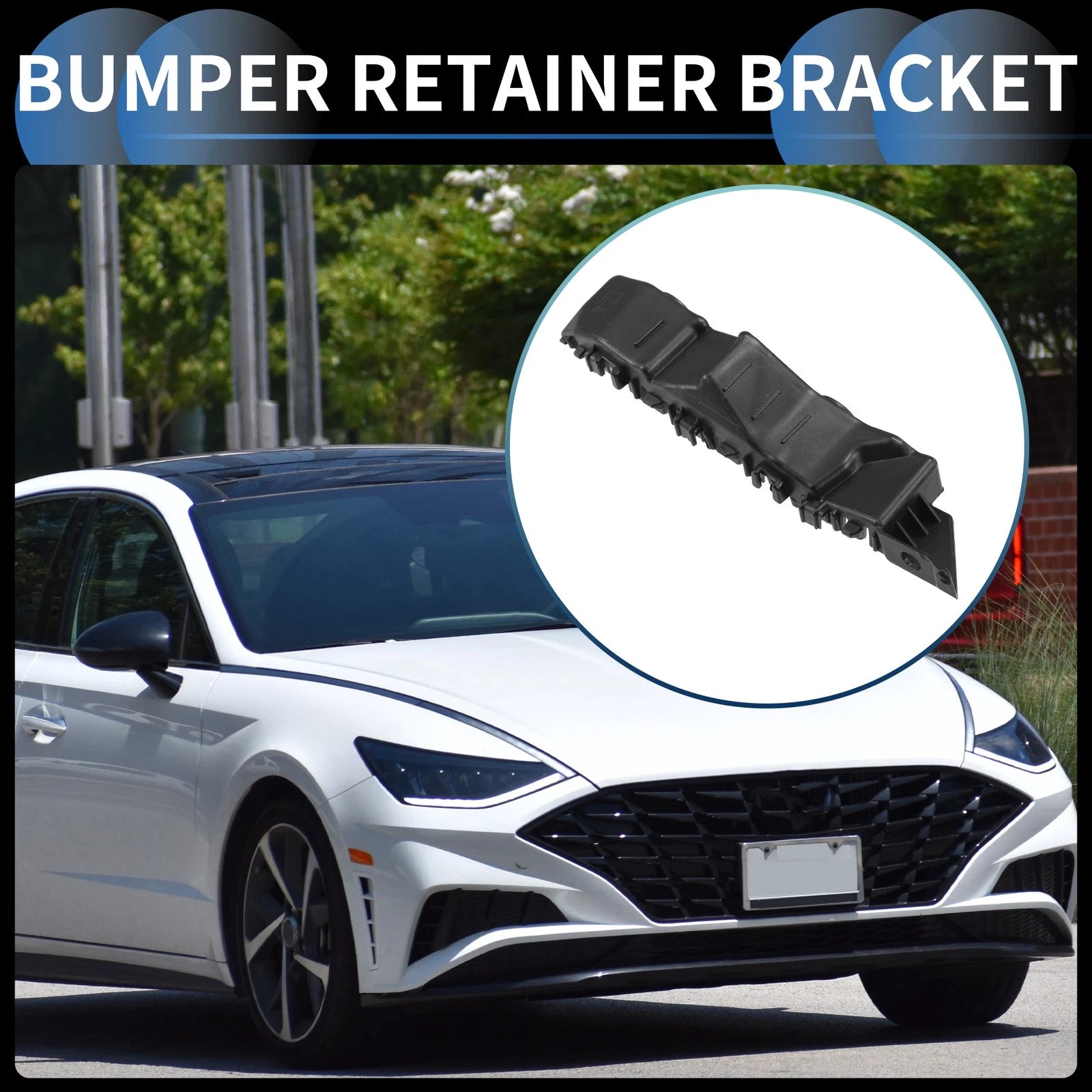 1pc Left Front Bumper Retainer Bracket No. 86551AA000 for Hyundai Elantra (2021–2023)