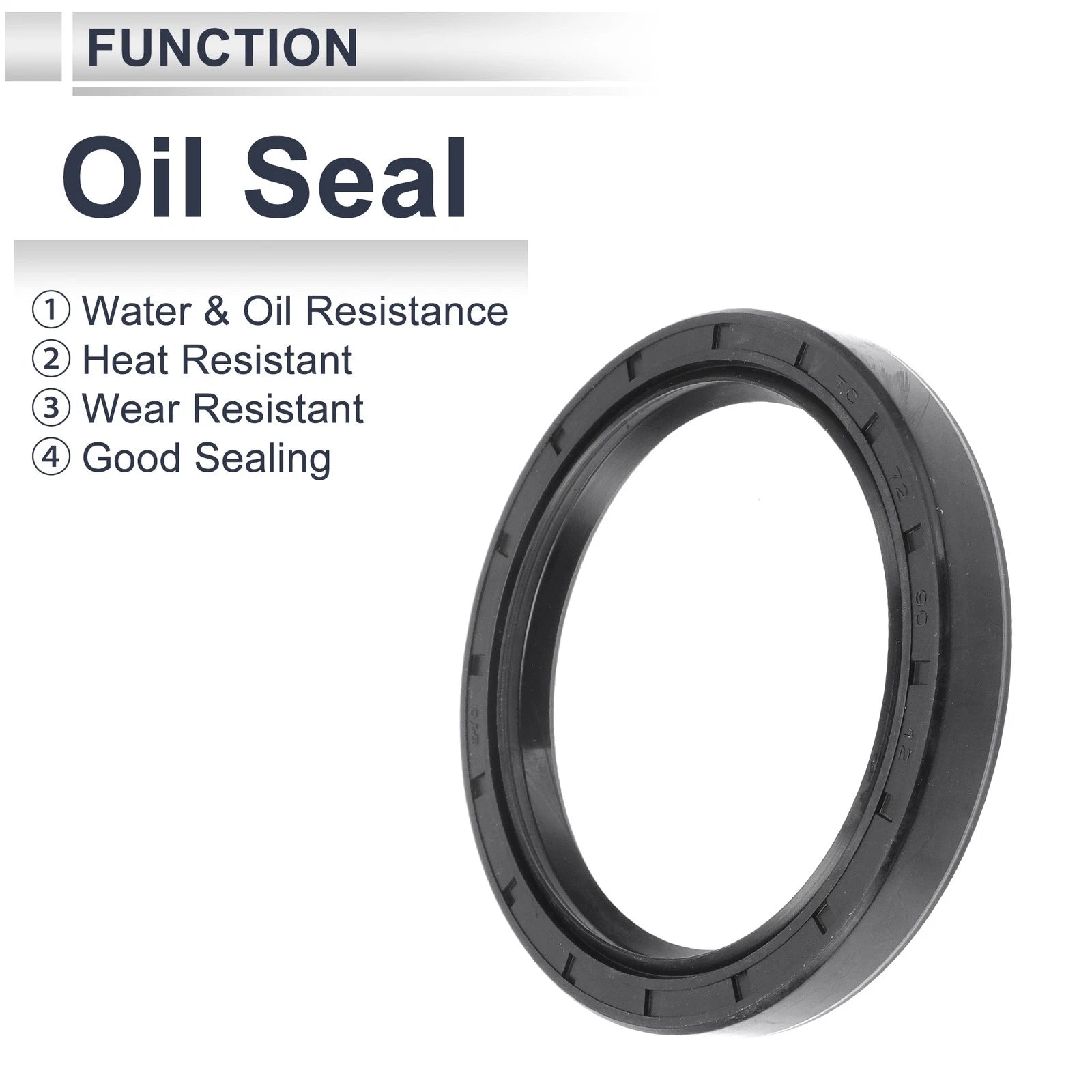 Set of 5 Oil Seal Rotary Shaft Seal Nitrile Rubber 72x90x12mm