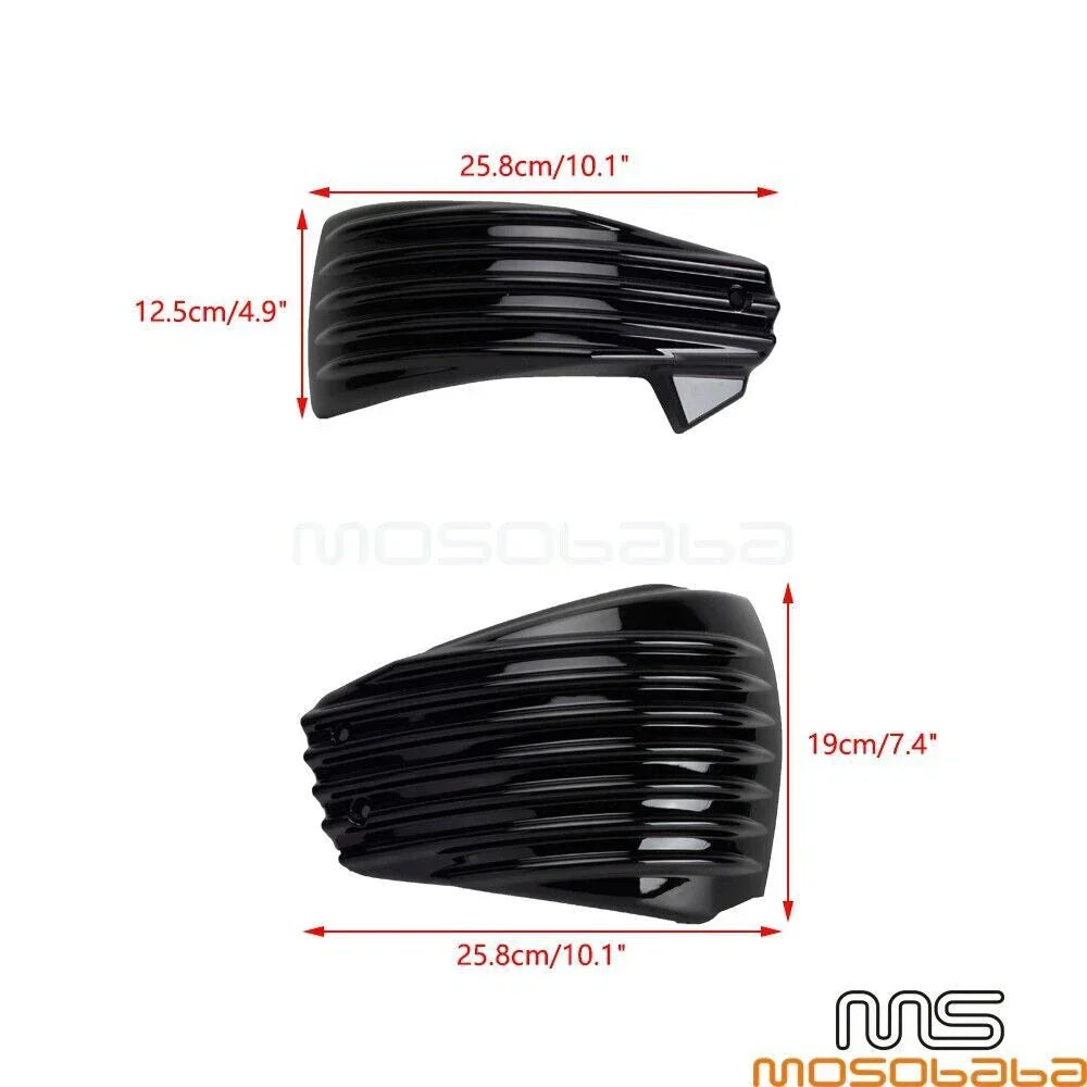 ABS Battery Side Cover Black Ribbed for Harley Softail Street Bob Low Rider (2018-2023)
