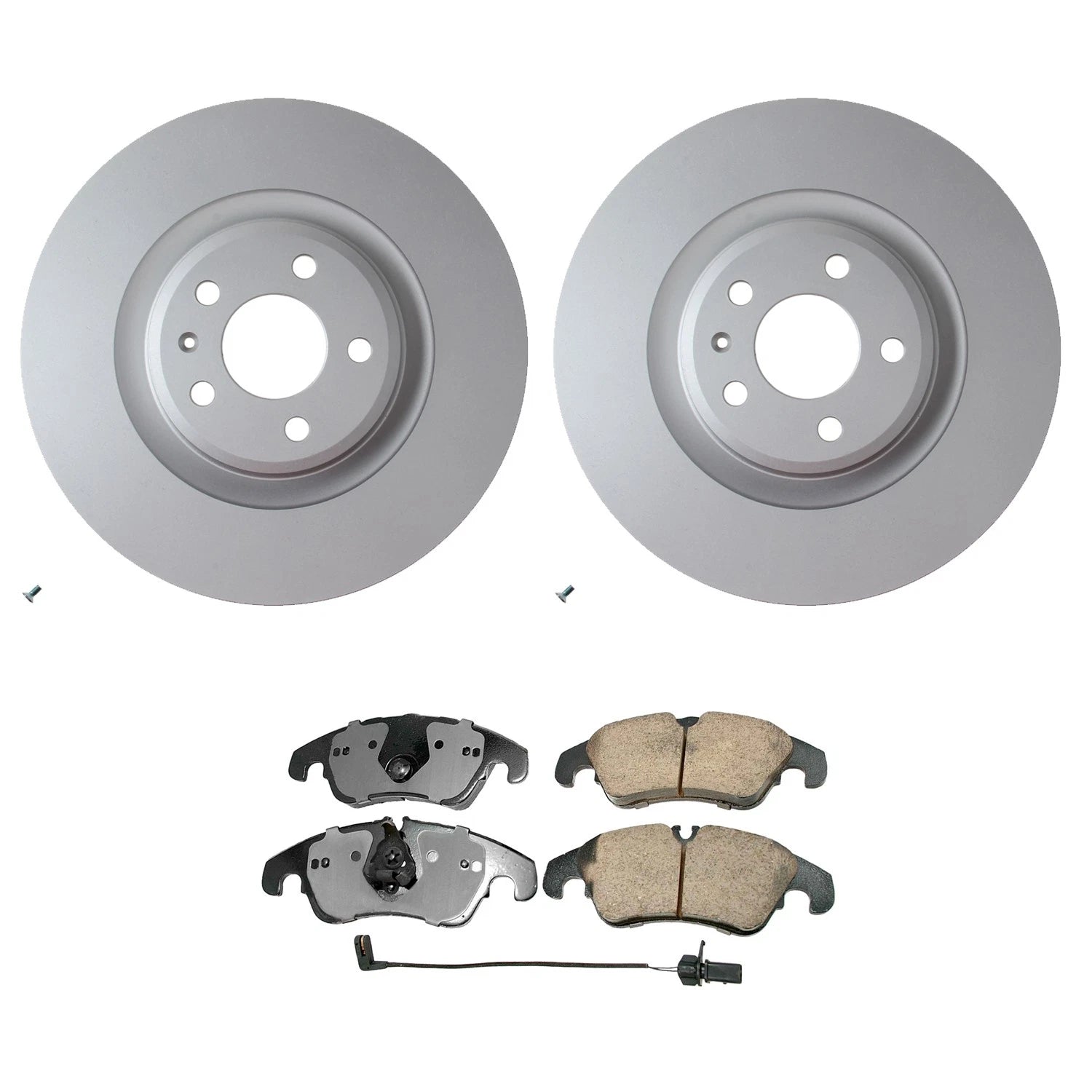 Hella Front Rotors & Akebono EURO Ceramic Brake Pads Kit for Audi S4 S5 (2010–2016)