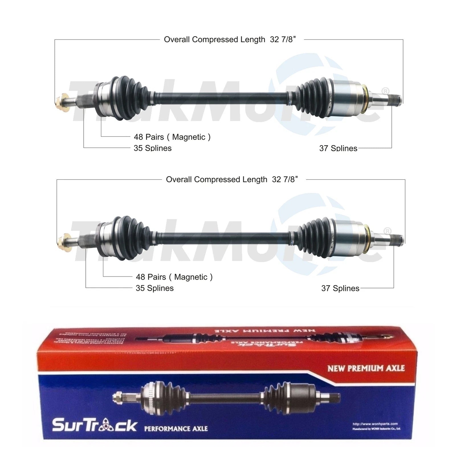 Set of 2 Rear CV Axle Shafts for Dodge Challenger Charger (2006–2023)