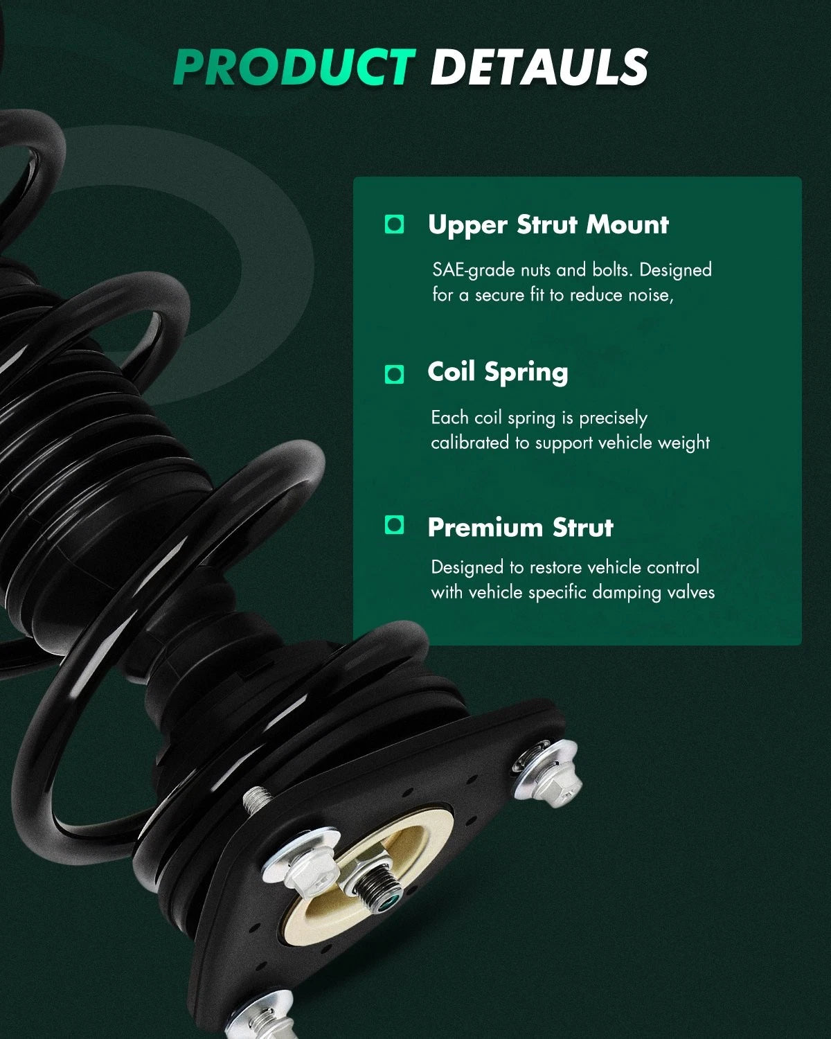 Front Struts w/Coil Spring Assembly for Ford Focus (2013–2018)